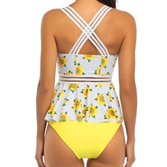 GEMAN Women's Retro High Waisted Bathing Suit Printed Two Pieces size XX-L NEW - Picture 2 of 16